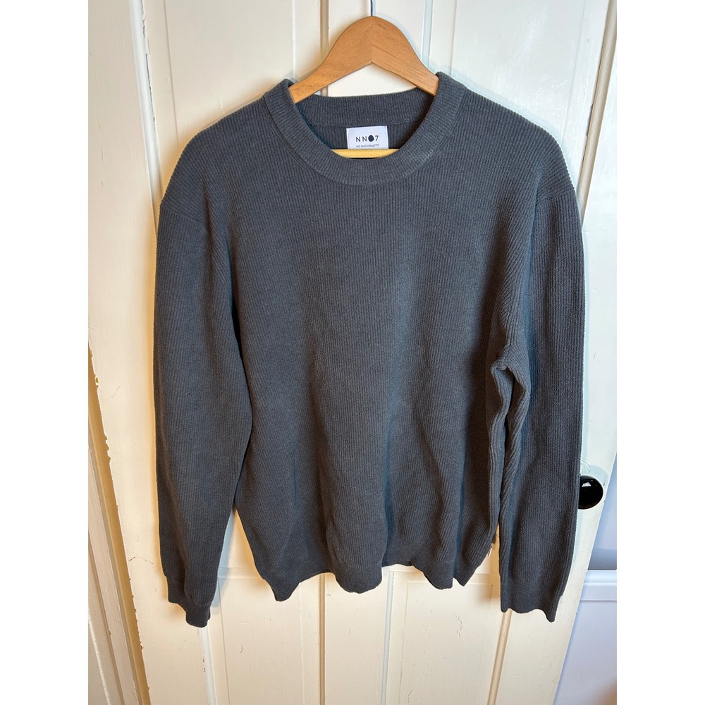 NN07 Danny 6429 Mens XL Dark Grey Textured Ribbed Crew Neck Sweater